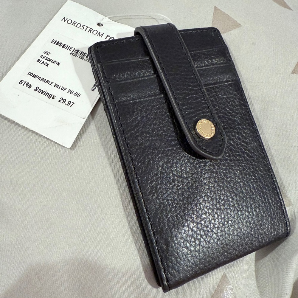 Black Leather Phone Wallet